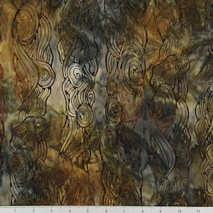 BARK LINES Batik -lsbc-3456 Tawny By the Yard