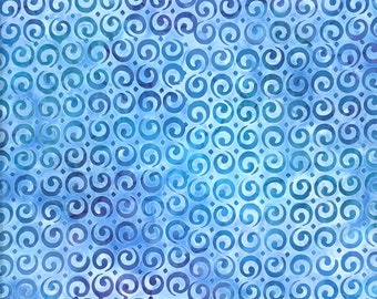 CURLICUE Batik - lsbc-9013 Blue By the Yard