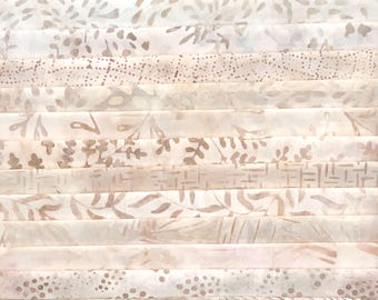 13 Fat Quarter Batik Sampler Neutral FQ Pack Bundle