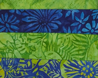 New for April Lot of (4) 1 Yard Fabric Cuts 100% Cotton Batiks Designed by Michael Mrowka & Debra Lunn Package 669A Bundle Pack