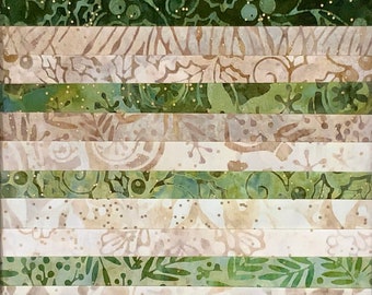 12 Fat Quarter Batik Sampler CHRISTMAS TIME #1  FQ Pack Bundle