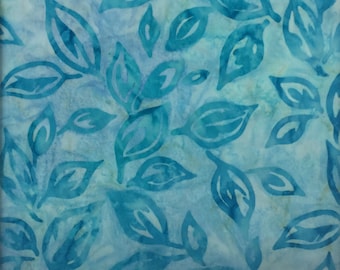 BIRCH LEAVES WOODCUT Batik - lsbc-3915 Azure By the Yard