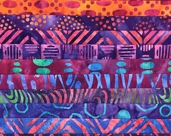 Lot de 12 échantillons Fat Quarter Batik Sampler Jewel Tone Graphics #2 FQ