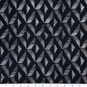 DIAMOND SPLIT Batik - lsbc-2735 Black & White By the Yard