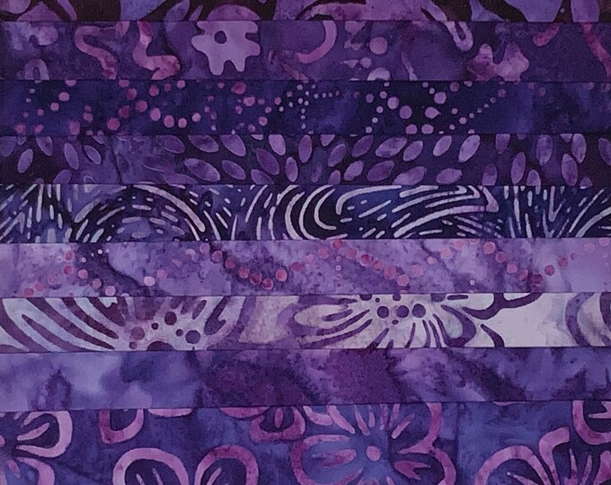 Cotton Batik Pre Cut Fabric Bundles - Fat Quarter - Purples