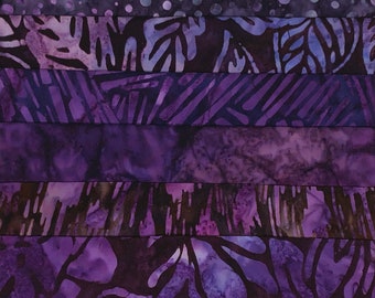 6 Fat Quarter Batik Sampler Color: Dark Purple #3  FQ Pack Bundle