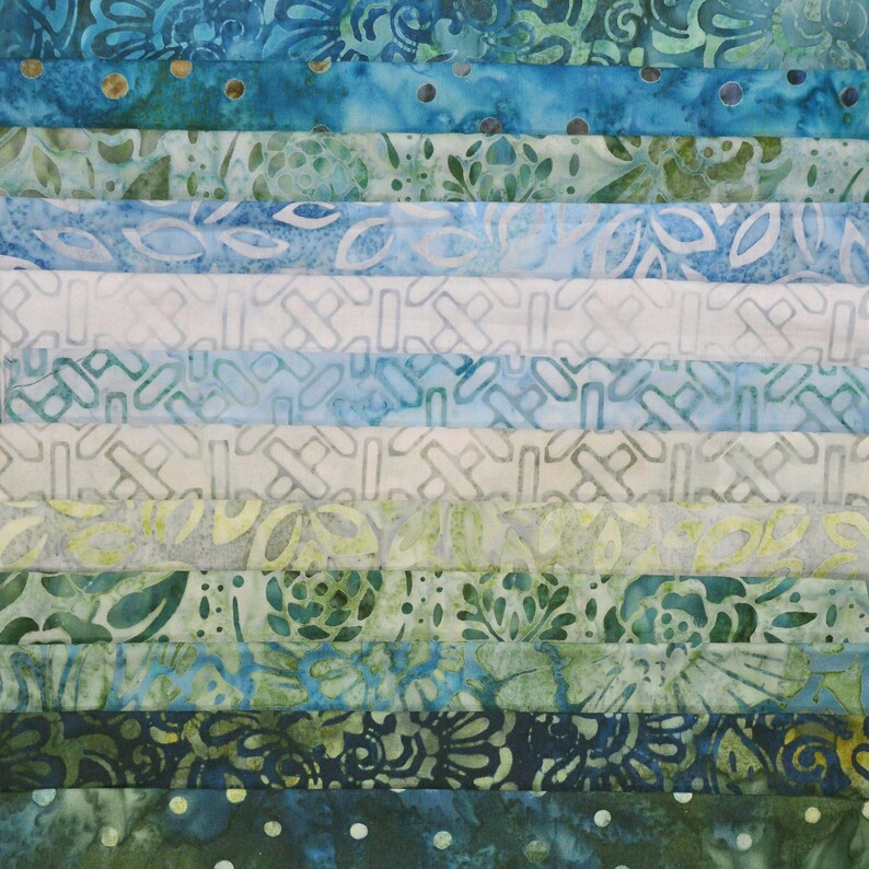 12 Fat Quarter Batik Sampler Terrace 3 Meadow Special Edition with Free Shipping