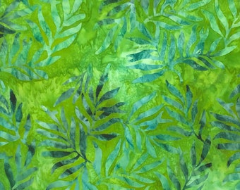 LYRICAL LEAVES Batik - lsbc-1767 Moss By the Yard