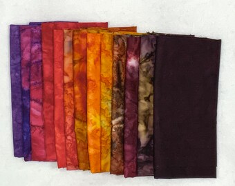 New for May POUND PACK PLUS #1349 Golds, Oranges, Reds, Browns, and Purples Handpaints Only Fabric Scraps Bundle Package