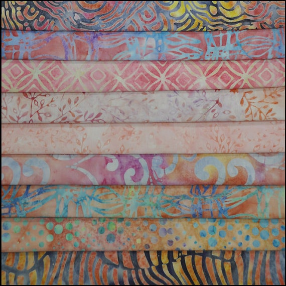 LOT OF 9 FAT QUARTERS JEWEL TONES BATIK LUNN FABRICS SPECIAL EDITION FAT QUARTER