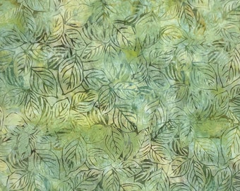 DOGWOOD LEAVES Lg. Batik - lsbc-2138 Olive By the Yard