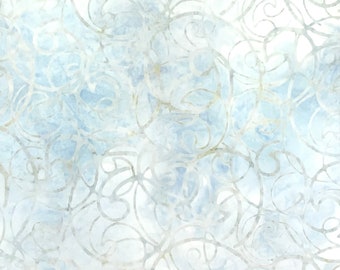 LAYERS of CURLICUES Batik - lsbc-2151 Mist By the Yard
