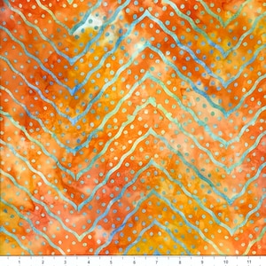 CONFETTI CHEVRON Batik - lsbc-1334 Tangerine By the Yard