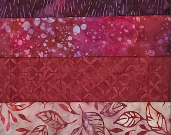 Lot of (4) 1 Yard Fabric Cuts 100% Cotton Batiks Designed by Michael Mrowka & Debra Lunn Package 620B Bundle Pack