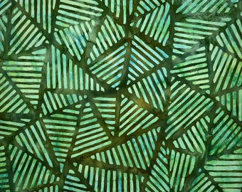 STRIPED TRIANGLES Batik - lsbc-2075 Pickle 1 Yard Cut