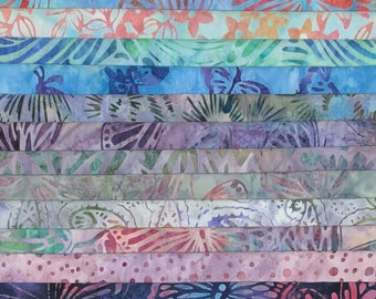 12 Fat Quarter Batik Sampler BUTTERFLIES  FQ Pack Bundle