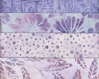 Lote de (4) cortes de tela de 1 yarda, 100 % algodón batik, diseñado por Michael Mrowka y Debra Lunn, paquete 209B.