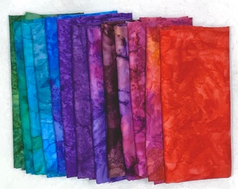 New for May POUND PACK PLUS #1346 Reds, Purples, Teals, and Greens Handpaints Only Fabric Scraps Bundle Package