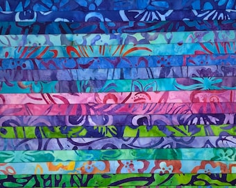 STASH BUILDER 20 Fat Quarters Fleurs lumineuses Rouges froids, verts, bleus, violets, sarcelles d'hiver, oranges.  Valeurs claires à foncées FQ Pack Bundle #415