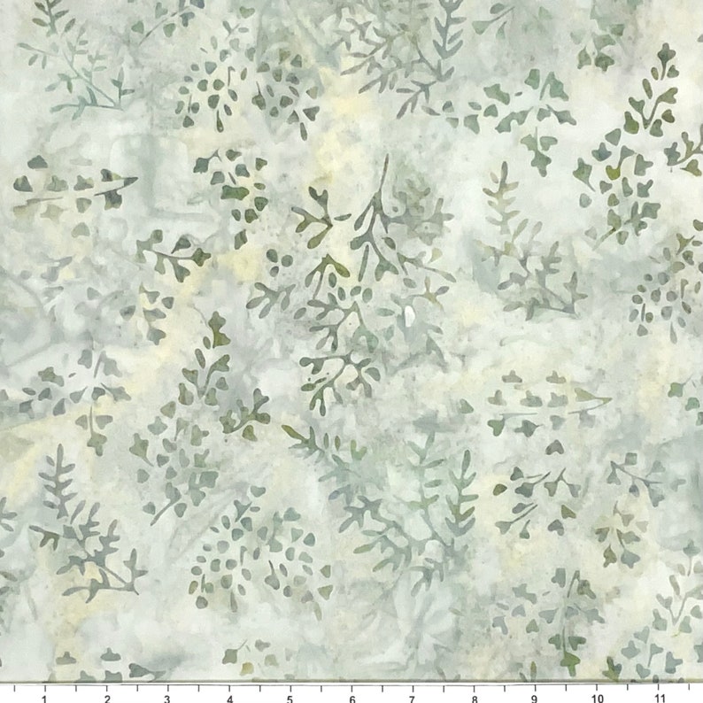 MAIDENHAIR FERN Batik lsbc-2662 Sage By the Yard image 1