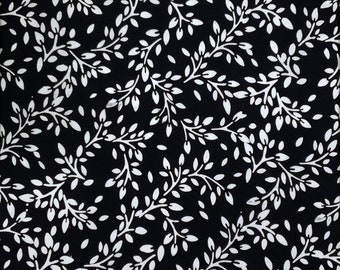 NEW LEAVES Batik - lsbc-4274 Black & White By the Yard