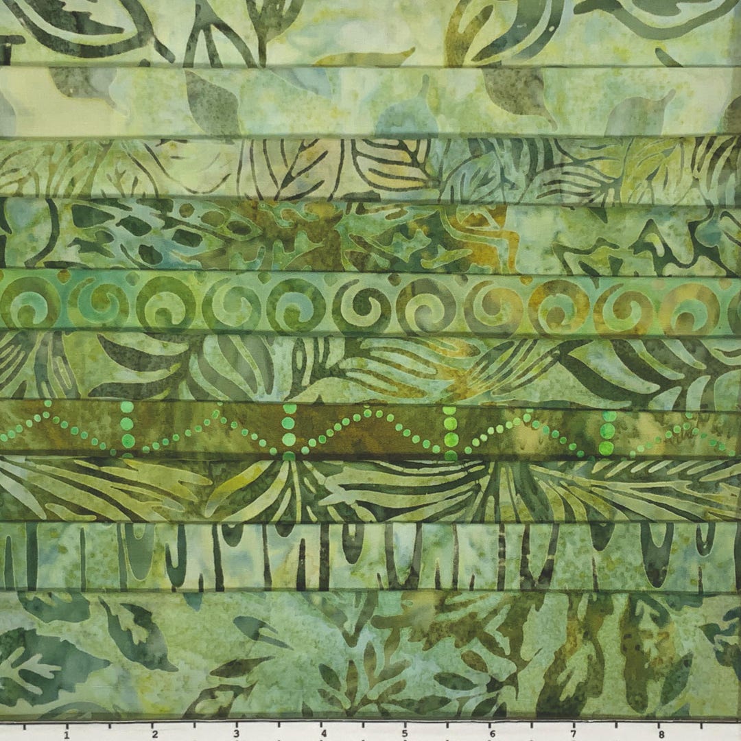 Cotton Batik Pre Cut Fabric Bundles - Fat Quarter - Greens & Blues