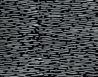 WATER STRIPE Batik - lsbc-1179 Black & White By the Yard