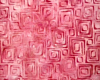 SOLID CRAZY RECTANGLES Batik - lsbc-3319 Cherry By the Yard