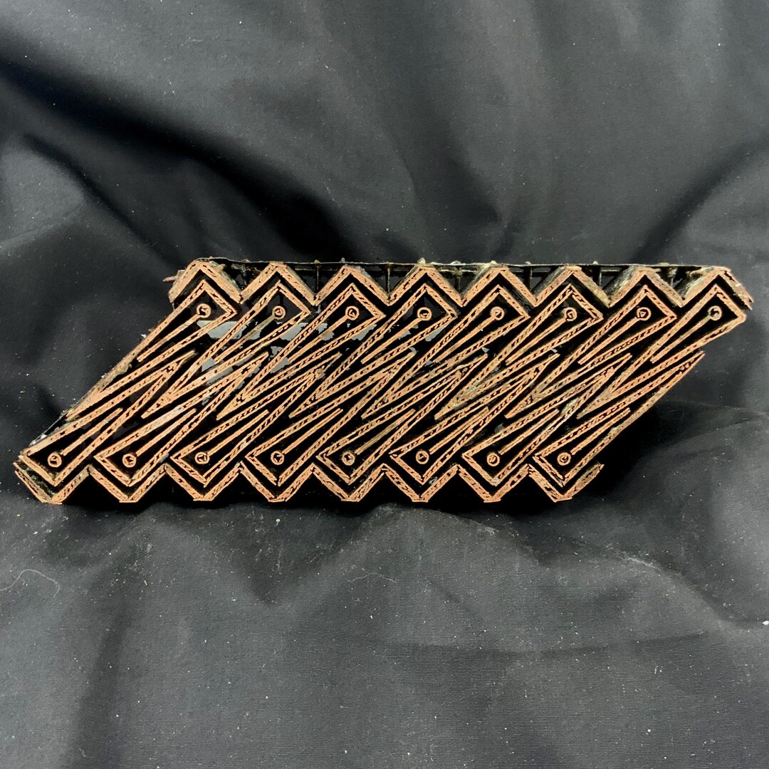 Traditional Batik Cap - Angular Parang Handmade Out of Copper Print ...