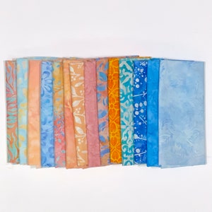 POUND PACK PLUS #901 Leaves, Textures, Graphics, and Handpaints 100% Cotton Batiks & Handpaints Fabric Scraps Bundle Package ooak