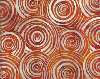 CARVED ROUNDS Batik - lsbc-2916 Orange By the Yard