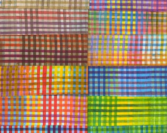 Lot of (12) 1/2 Yard Pieces Batik Sampler Package Gingham Batiks Special Edition Bundle Pack Half Yard Pack