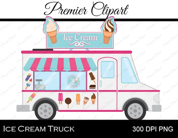 Ice Cream Truck Digital Clipart Etsy