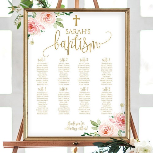 Baptism Seating Chart Template DIY Seating Chart Editable - Etsy