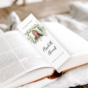 Funeral Bookmark Template Instant Download, Prayer Card Template for Funeral, In Loving Memory Celebration of Life Favor Keepsake Gift, 0080