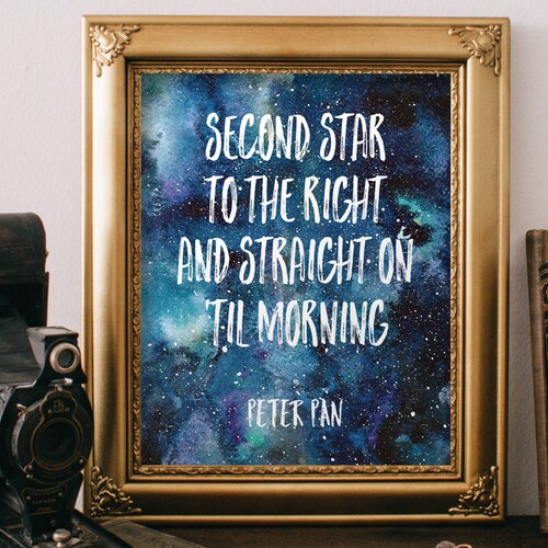 Second Star to the Right Nursery Wall Art Print Famous Peter - Etsy