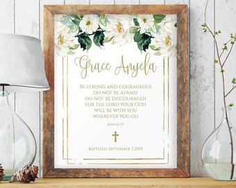 Printable Baptism Gift, Personalized Baptism Gifts for Girls, Gift from Godmother, Gift for Goddaughter, Girl Baptism Gift Baptism Sign 1147