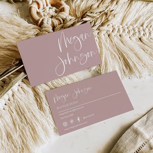 Boho Business Card Template, Printable Business Cards, Modern Business Card, Business Card Design, Custom Business, Instant Download, 9009