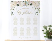 Printable Baptism, Seating Chart Template, DIY Seating Chart, Editable Seating Chart, Table Seating Sign, Girl Baptism, Communion, 7000