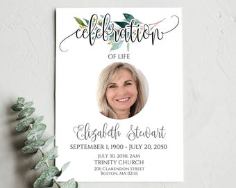 celebration of life program template funeral program etsy celebration of life template