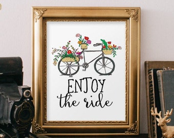 Teen room art, Enjoy the ride quotes, Inspirational quote, Teen room decor, Calligraphy print, Typography poster, Girls room decor, BD-519