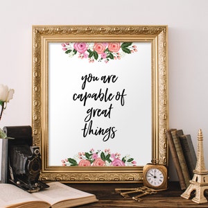 Inspirational Quote Print Wall Decor, Typography Print Art, Printable ...