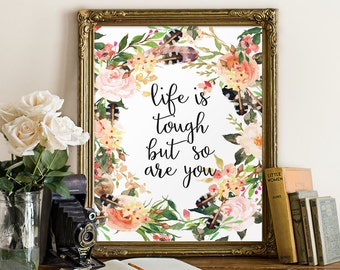 Teen girl wall art decor Inspirational quote Printable art | Etsy