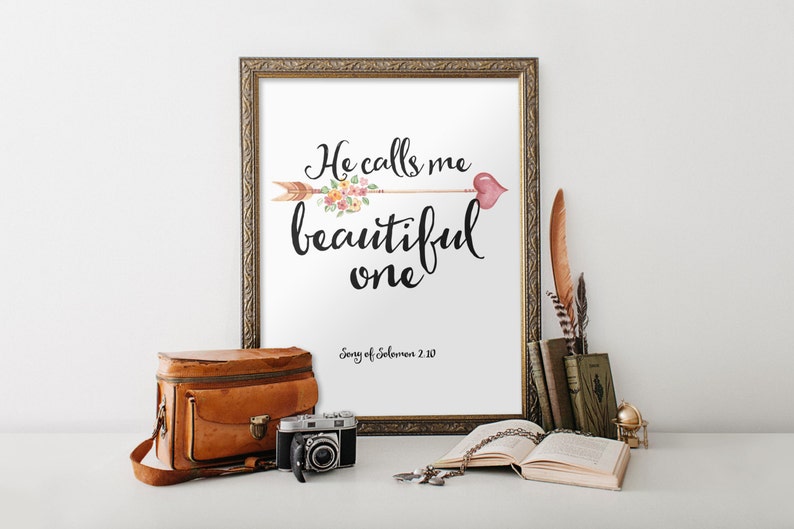 Song of Solomon He calls me beautiful Printable verses art image 0