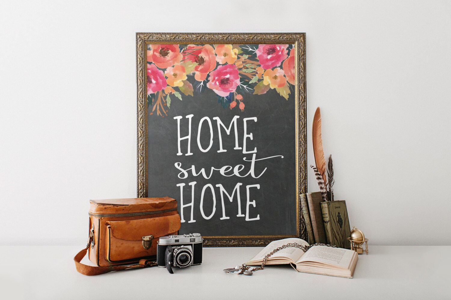 Home sweet home print decor entrance sign wall art home decor Etsy