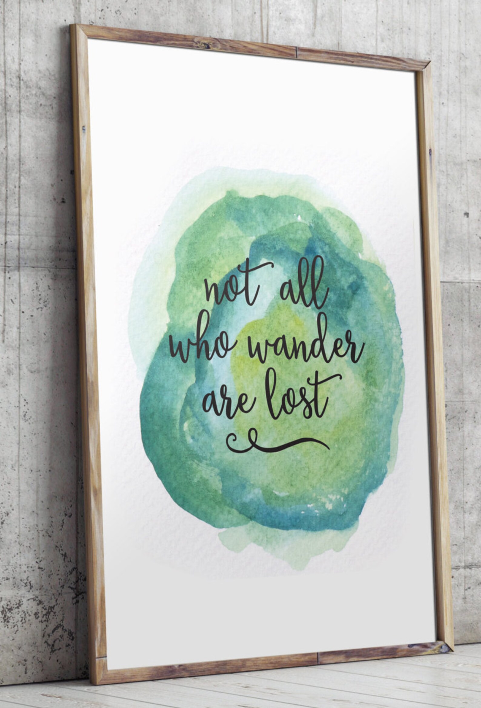 Not All Who Wander Are Lost Watercolor Printable Inspirational - Etsy