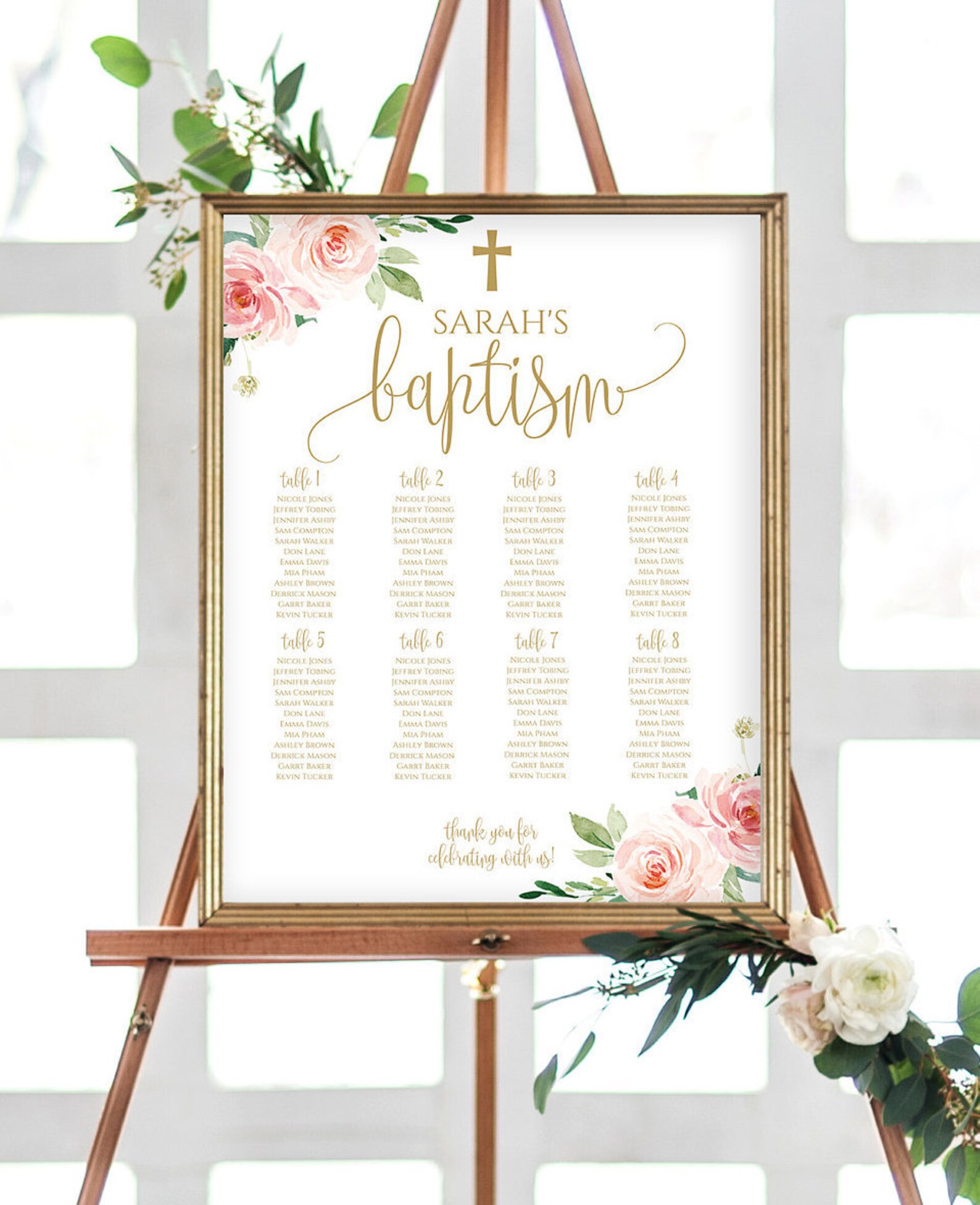 Baptism Seating Chart Template DIY Seating Chart Editable | Etsy