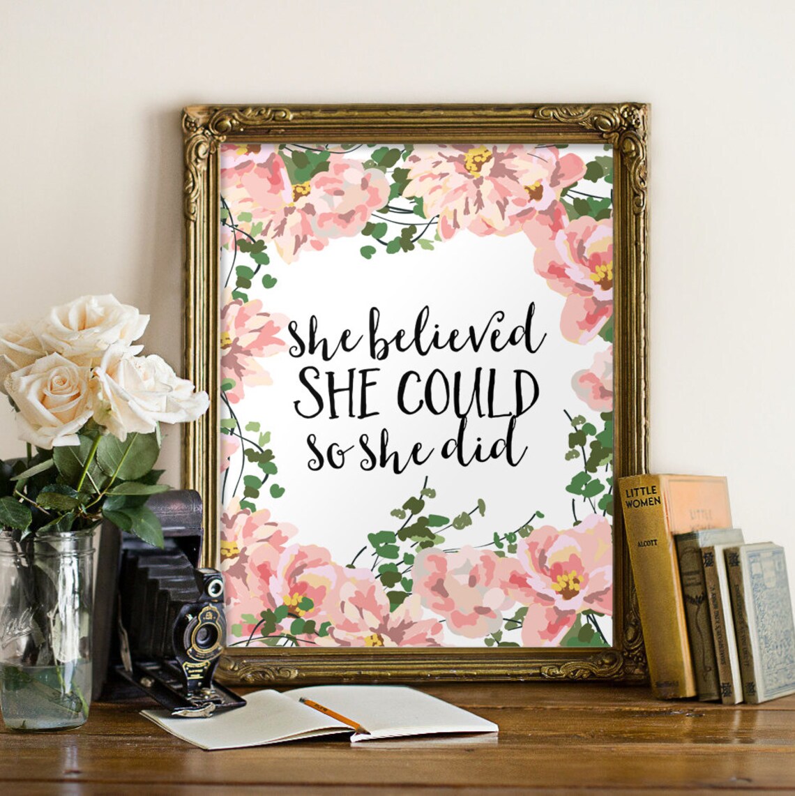 Inspirational Quotes Motivational Art Quotes Poster Wall Decor Etsy