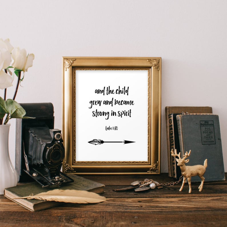 Luke 180 verse Nursery bible verse Boy nursery decor Etsy