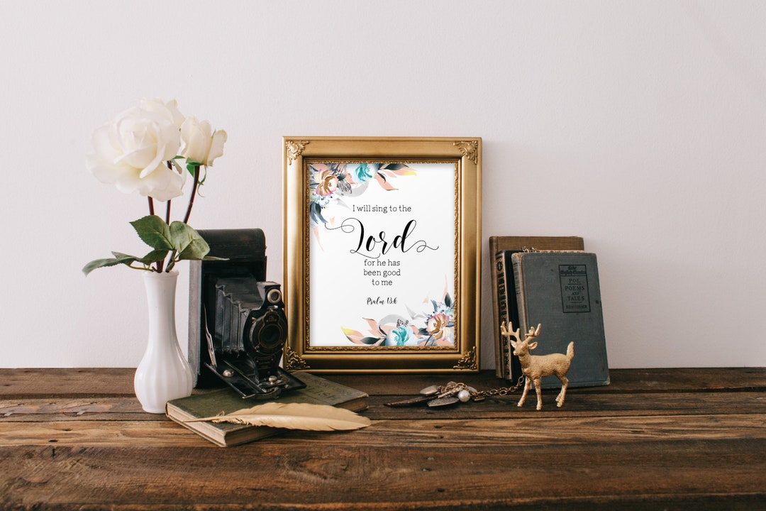 Christian Wall Art Decor, Psalm 136, Inspirational Quote, Printable